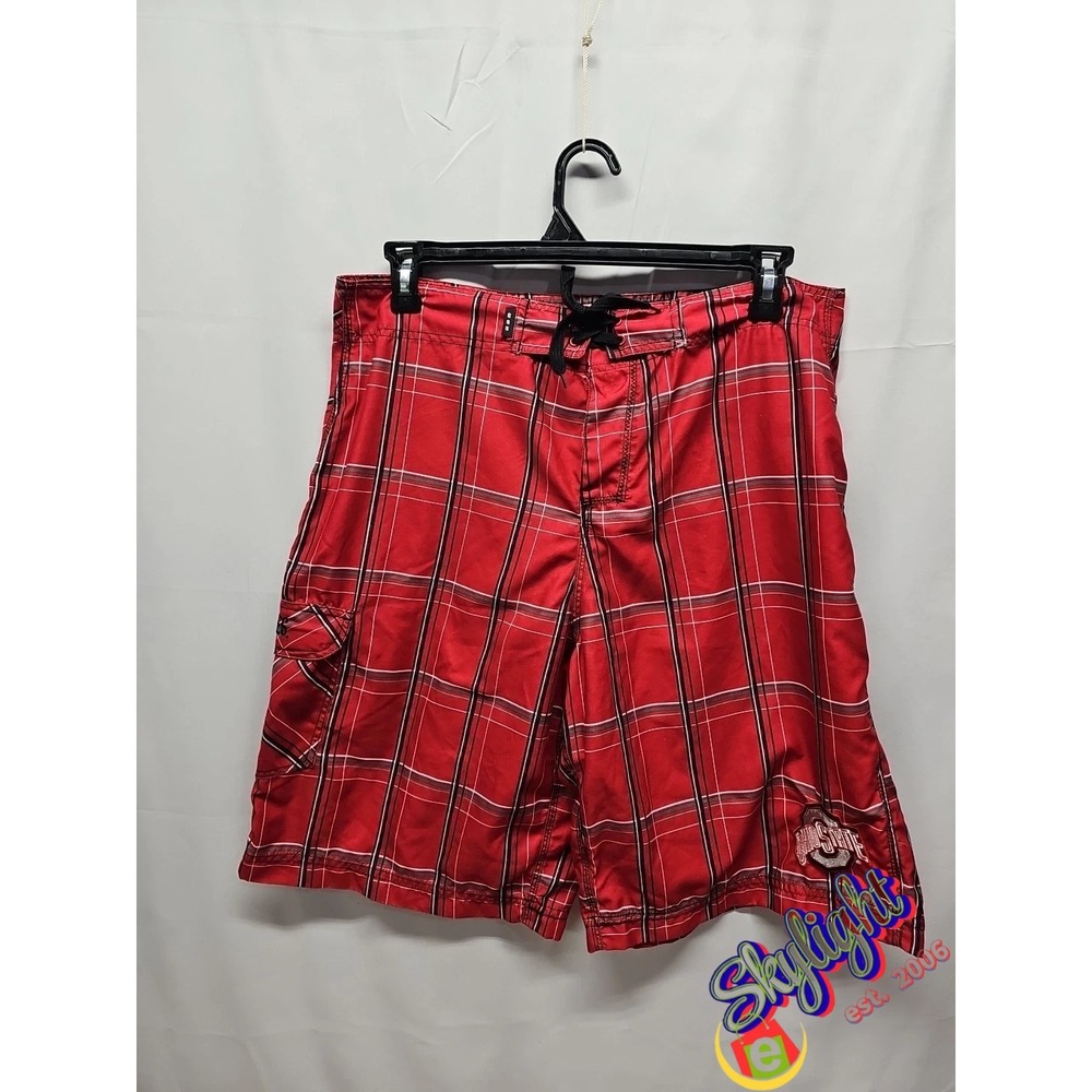 CSS Mens Ohio State Buckeyes OSU Board Shorts Plaid Size‎ 38